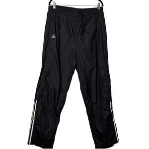 Adidas Y2K Black 3 Stripe Track Pants Size L Vintage Joggers Flawed